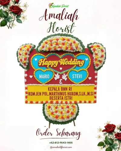 Karangan Papan Bunga Pernikahan di Maitara